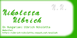 nikoletta ulbrich business card